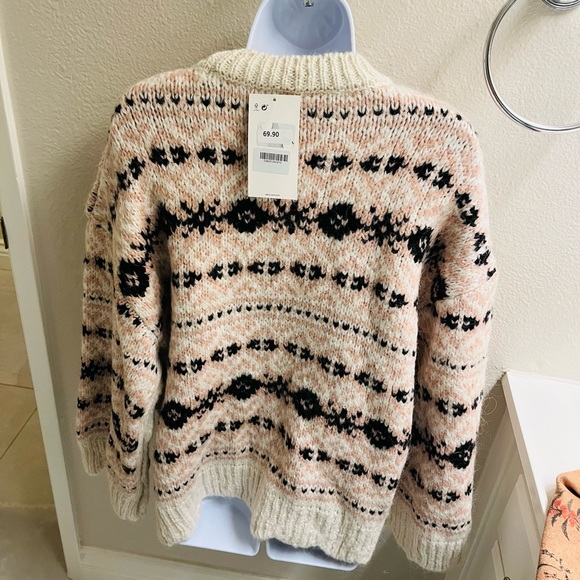 ZARA JACQUARD KNIT SWEATER WITH SIDE VENTS - Picture 12 of 12